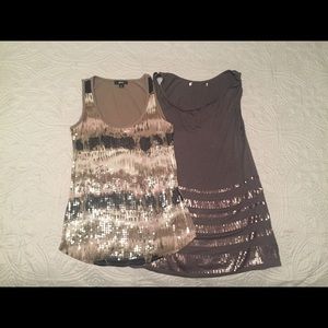 Bundle of 2 BCX/Max Studio Sequin Tops SZ Medium
